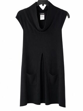 JFW Black Cowl Neck Mini Dress with Front Pockets